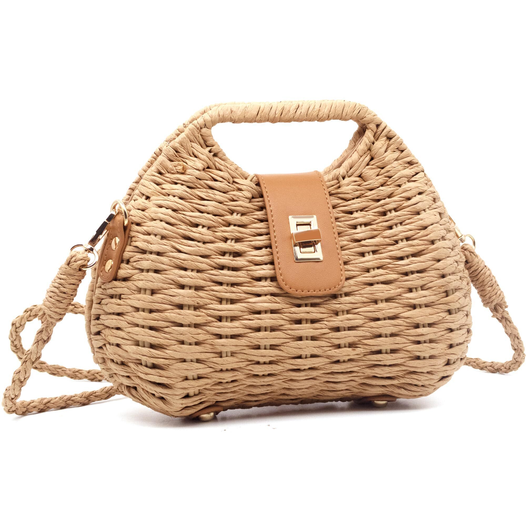 4280 Straw Bag Woven Beach Totesummer Crossbody Shoulder Clutch Purse